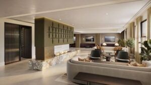 5. Wacker Place Fireplace Lounge (Rendering credit Pappageorge Haymes Partners)