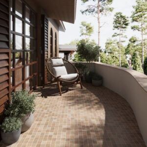 sagrada recycled glass copper square mosaic tile outdoor patio