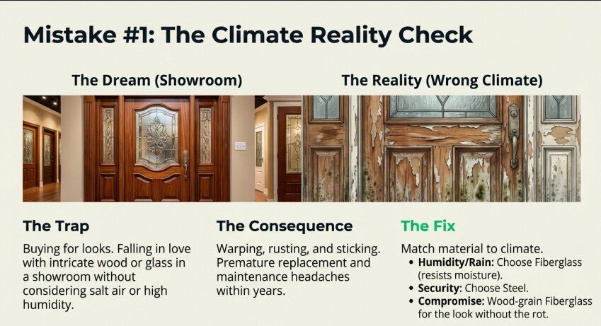 the climate is important for doors appearance