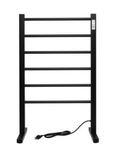 WarmlyYours Black Ibiza Freestanding Towel Warmer Hero Shot Straight On